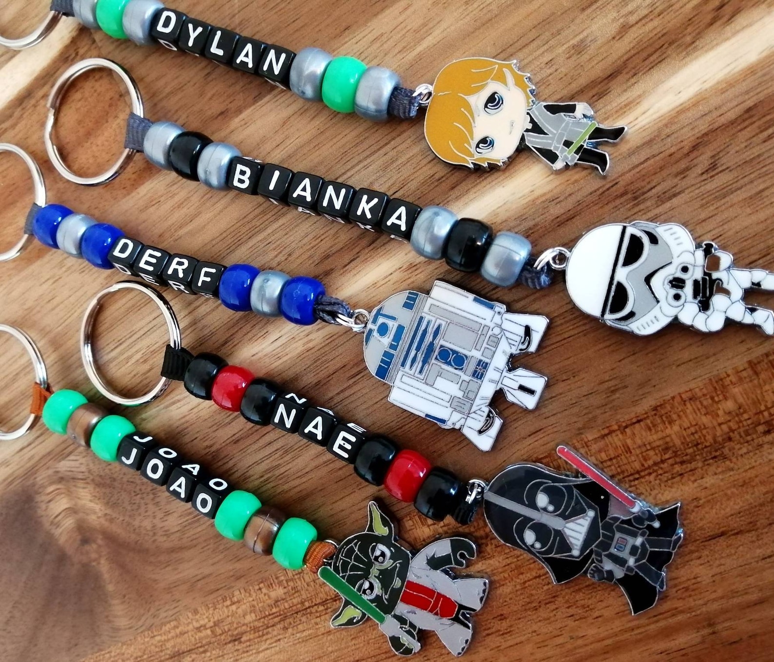 SW Personalized Name Keyring Character Charm Keychain 1