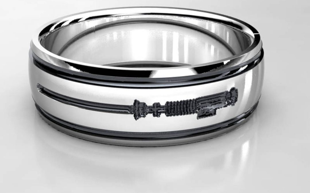 New Star Wars Lightsaber Silver Wedding Ring available now!