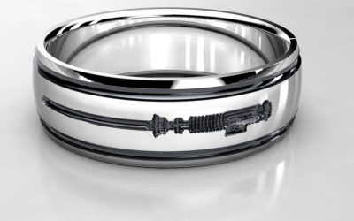 New Star Wars Lightsaber Silver Wedding Ring available now!