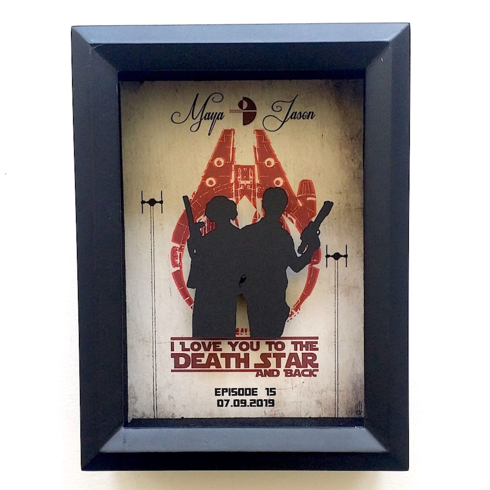 SW Wedding or Anniversary Personalized Shadowbox Picture Frame 1