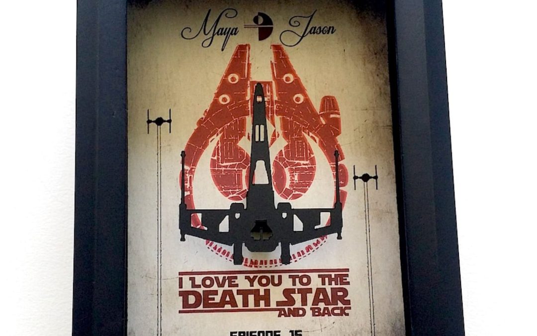 New Star Wars Wedding or Anniversary Personalized Shadowbox Picture Frame available now!