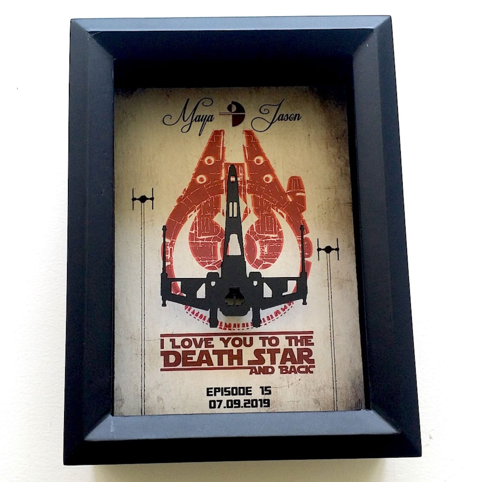 SW Wedding or Anniversary Personalized Shadowbox Picture Frame 2