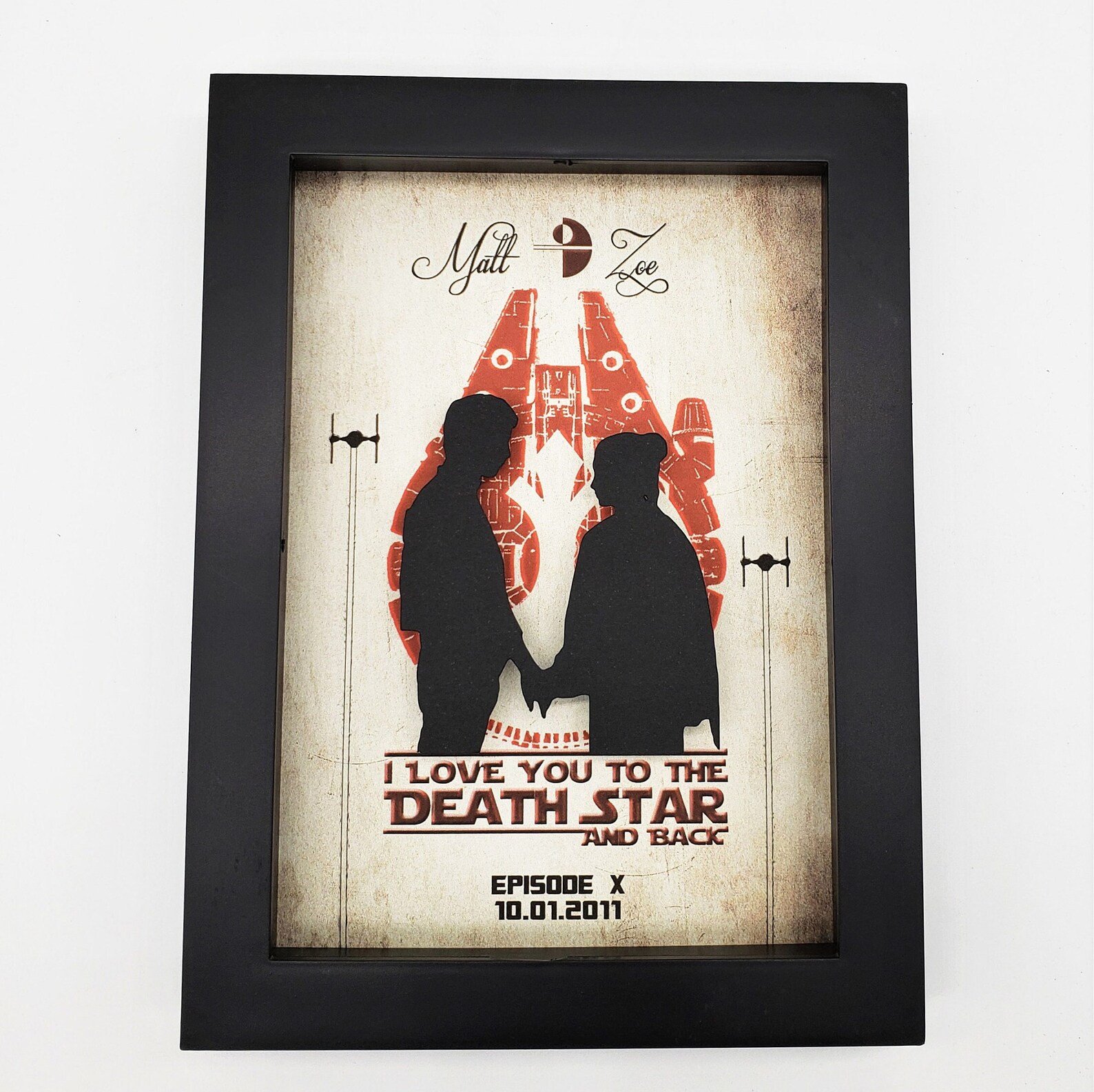 SW Wedding or Anniversary Personalized Shadowbox Picture Frame 3