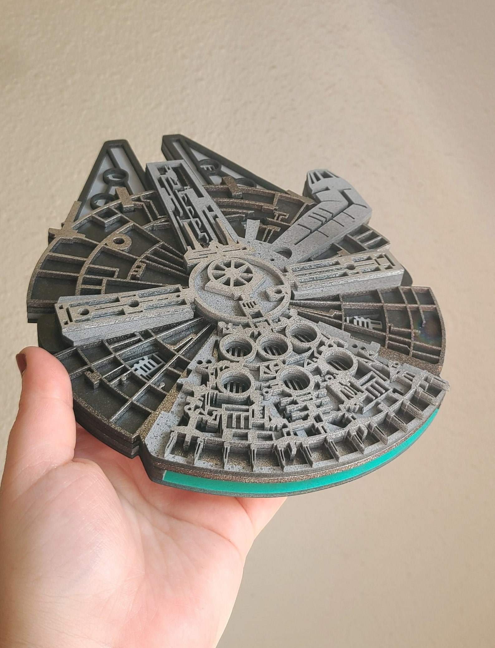 SW Wooden Layered Millennium Falcon Wall Decor 2