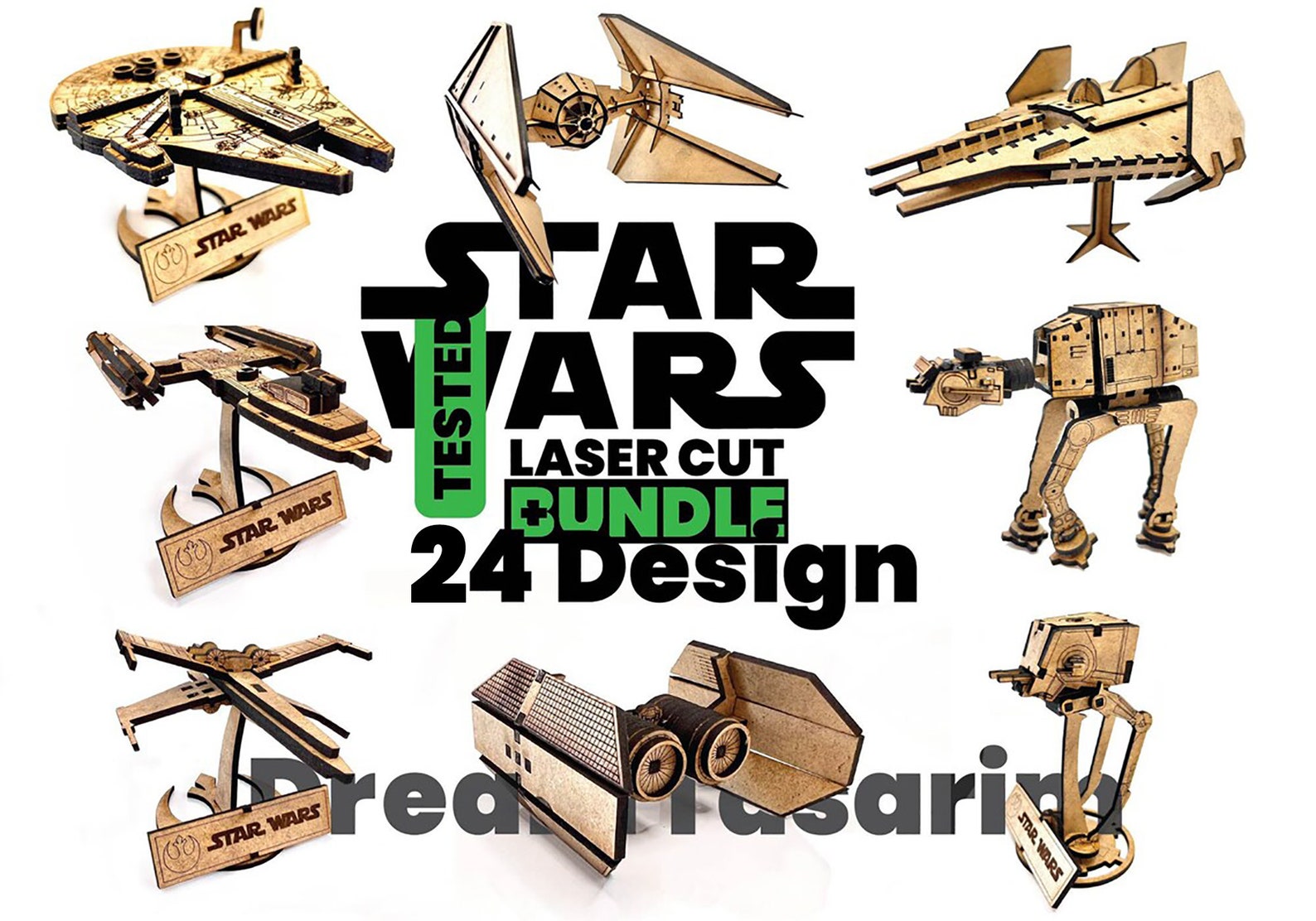 SW Laser Cut Wooden 3D Model Puzzle Bundle Set 1