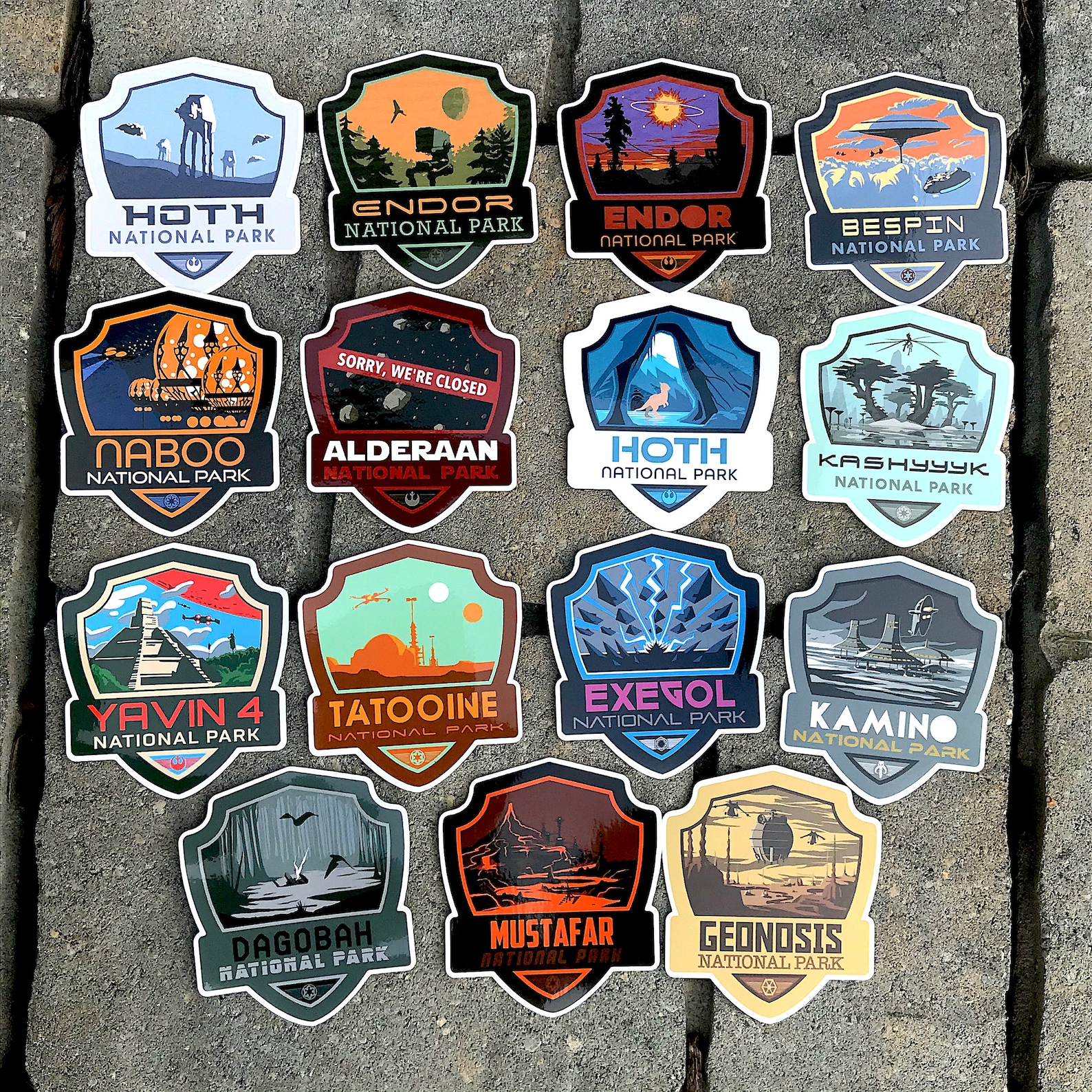 SW National Park Fictional Sticker Set