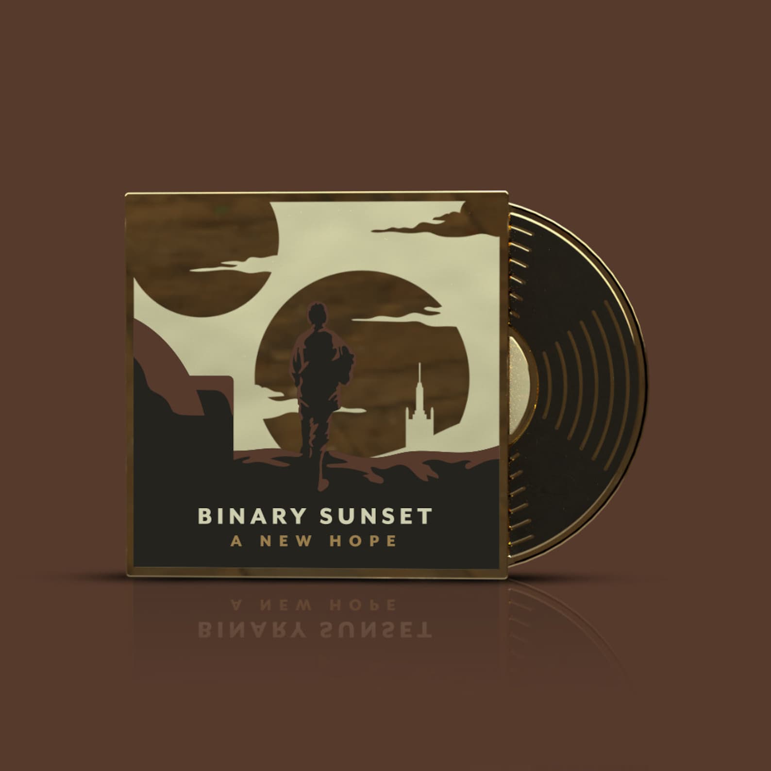 ANH Binary Sunset Record Enamel Pin 1