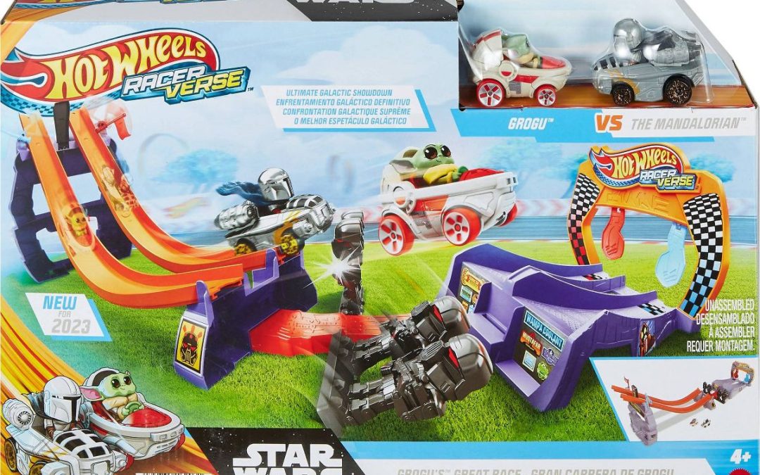 New The Mandalorian Hot Wheels Grogu's Great Race Track Set available now!