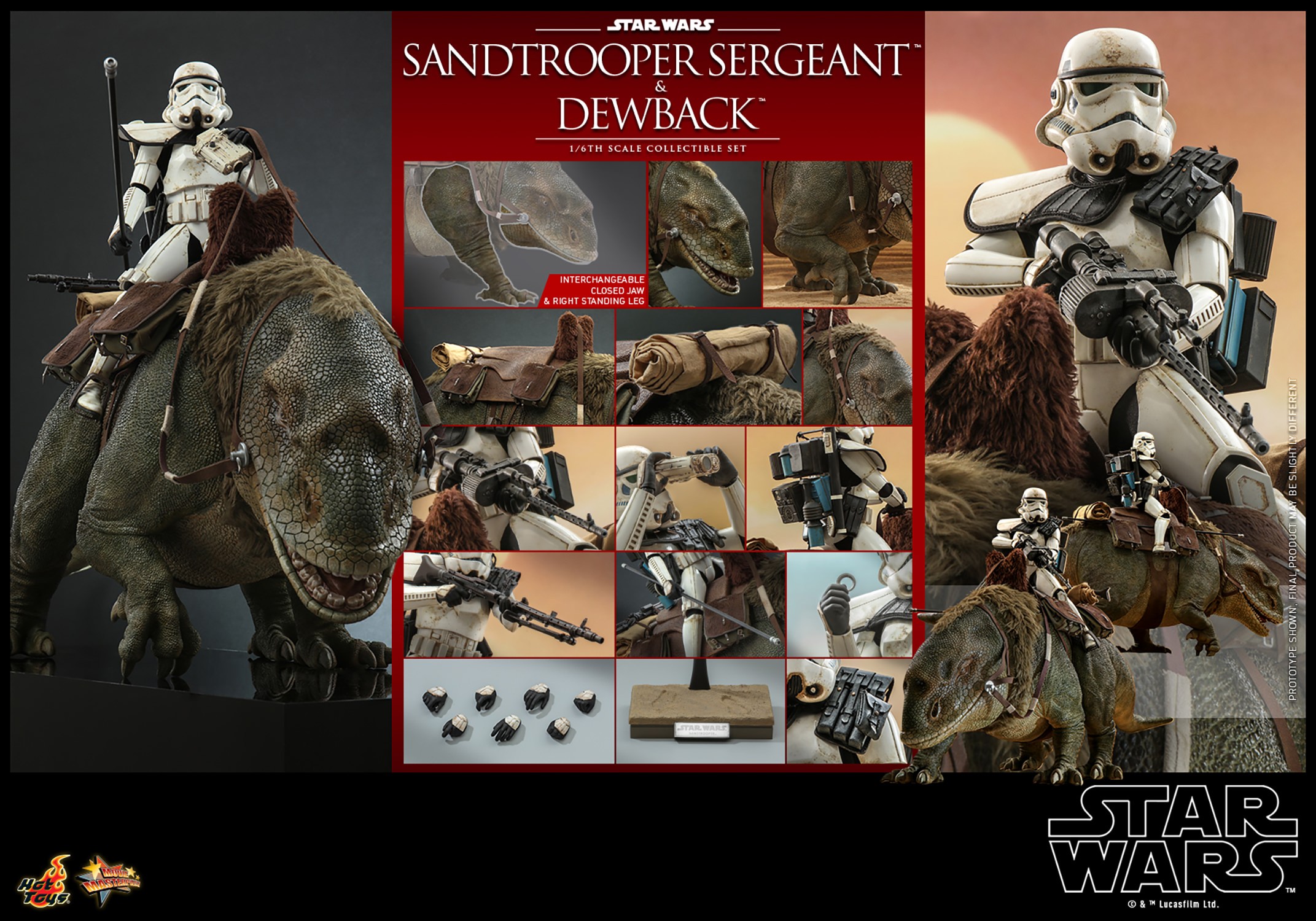 ANH Imperial Stormtrooper and Dewback Sixth Scale Figure Set 7