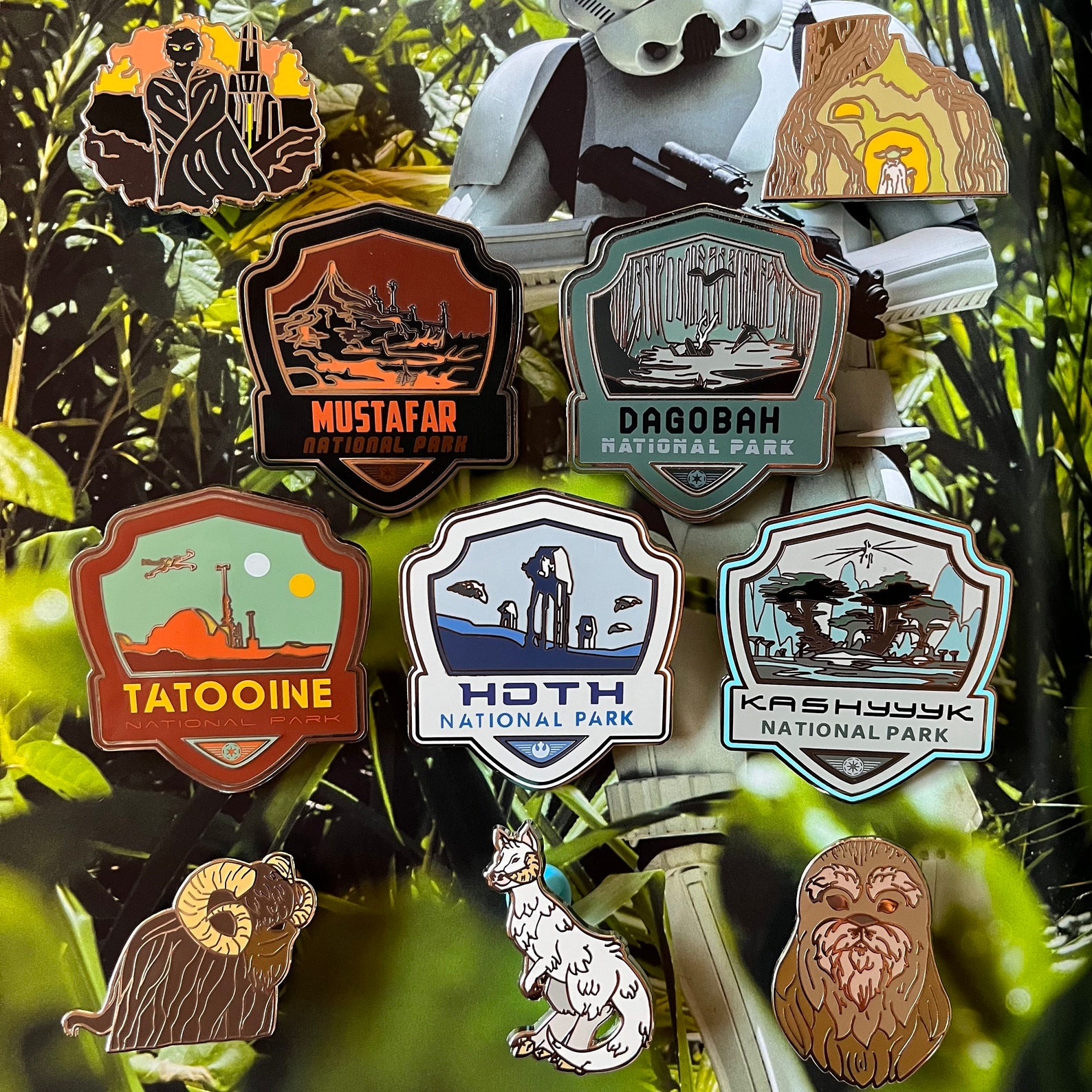 SW Wave 1 National Park Hard Enamel Pins Set 1