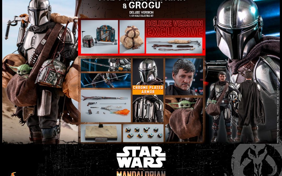 New The Mandalorian Din Djarin and Grogu Deluxe Sixth Scale Figure Set available!