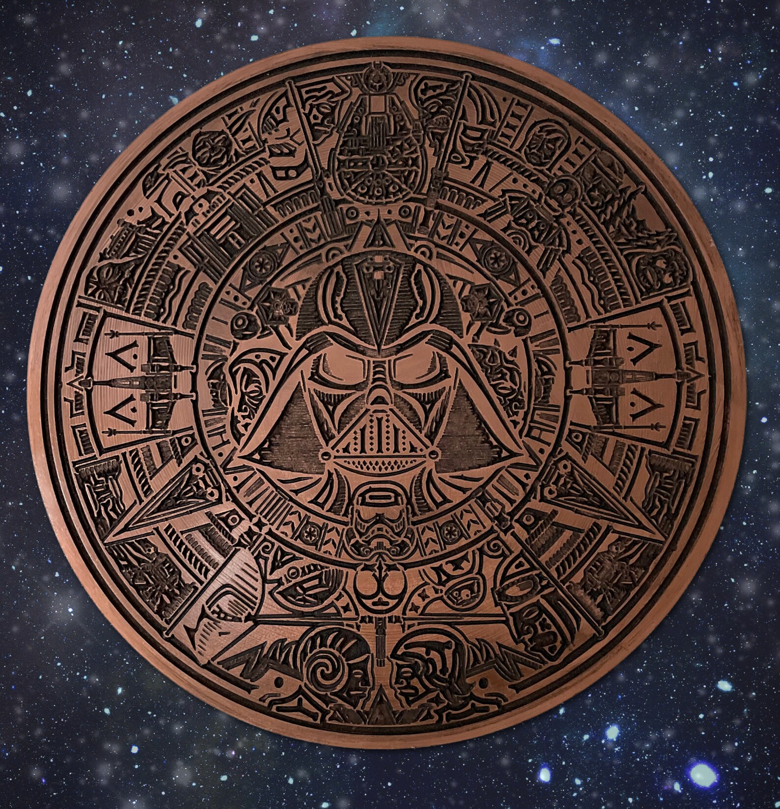 SW 13" Wooden Aztec Calendar 2