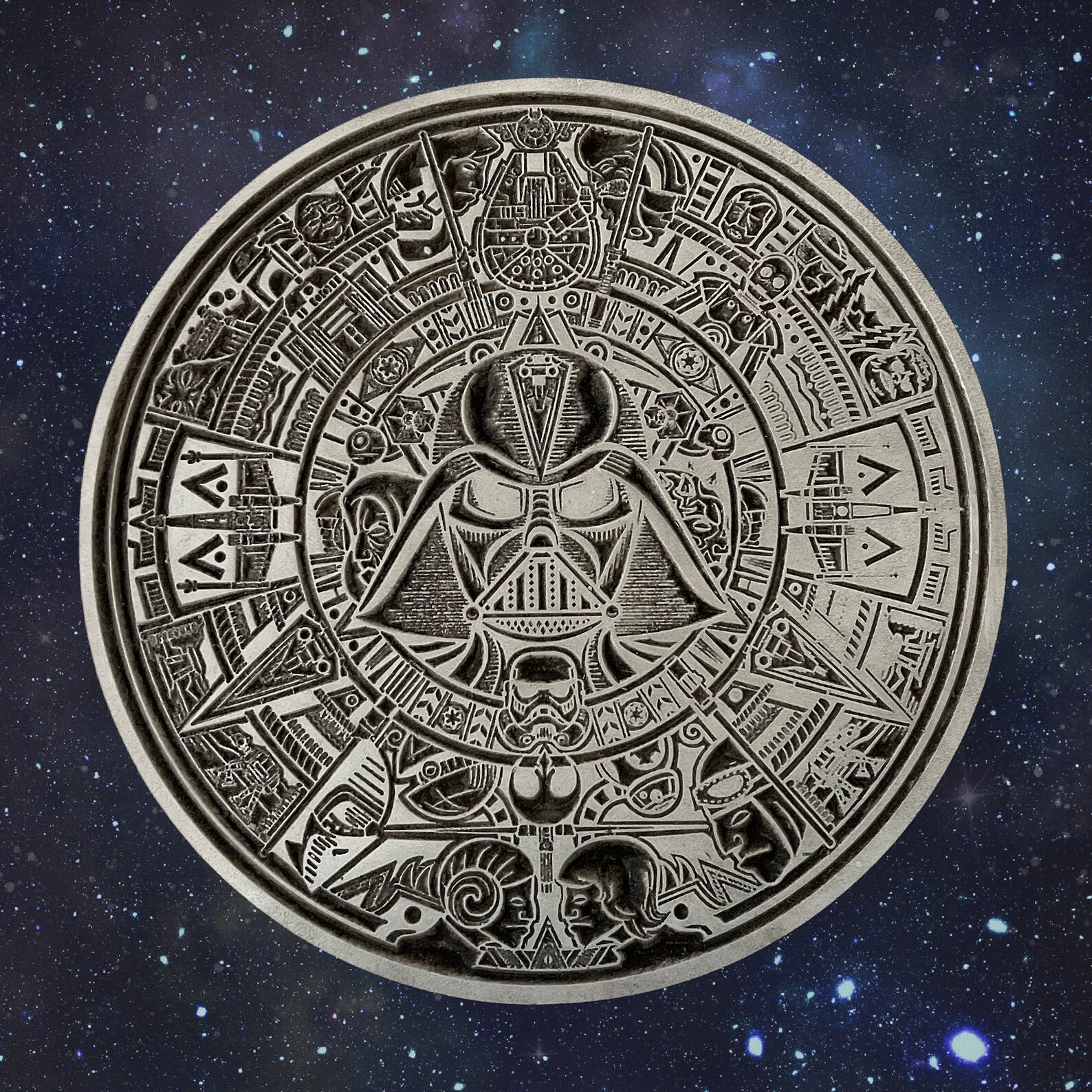 SW 13" Wooden Aztec Calendar 3