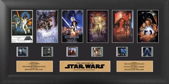 New Star Wars Episodes I-VI Through The Ages Mini Framed Film Cell available now!