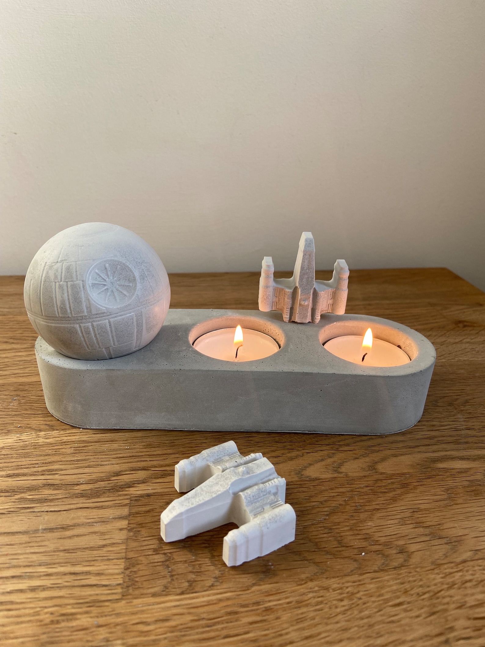 SW Death Star Trench Run and X-wings Tea Light Candle Holder Set 4