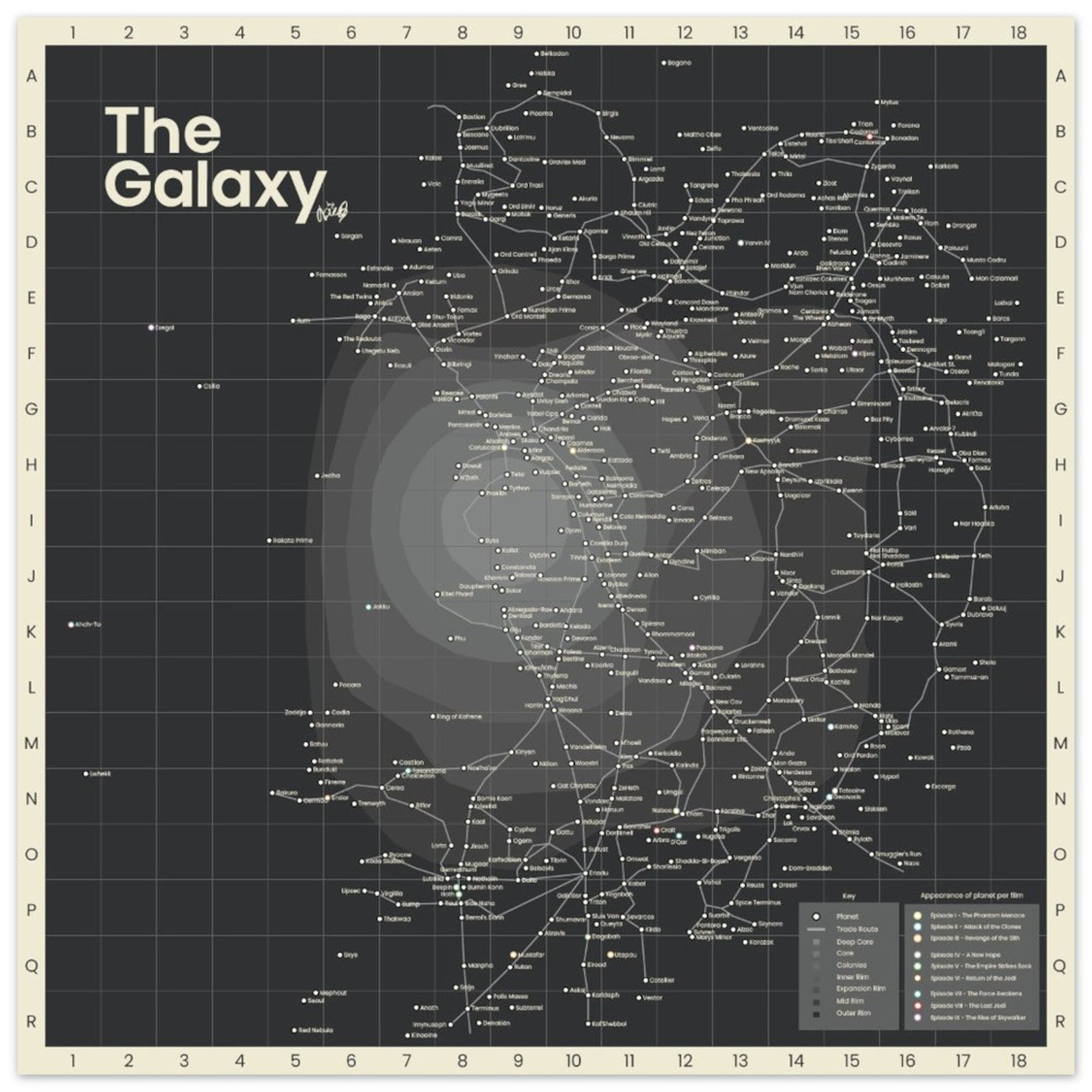 SW Modern Galaxy Map Poster 2