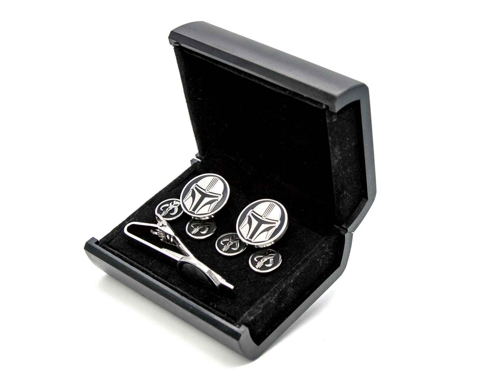 TM Cufflinks and Tie Clips Wedding Set 1