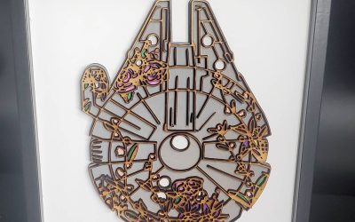 New Star Wars inspired Millennium Falcon Wood Carving Décor 3D Sign available!