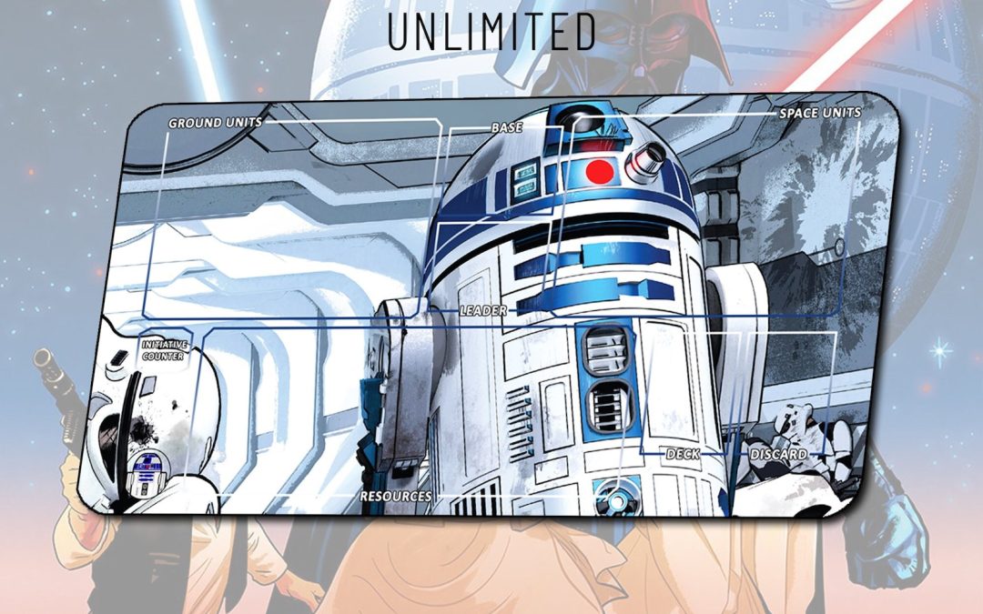 New Star Wars TCG Unlimited R2-D2 Playmat available now!