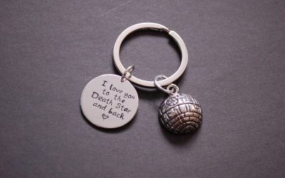 New Star Wars "I love you to the Death Star and back" Death Star Keyring Keychain Gift available!