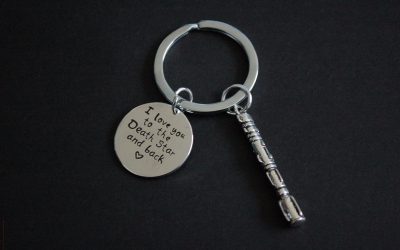 New Star Wars I love you to the Death Star and back lightsaber Keyring keychain gift available!