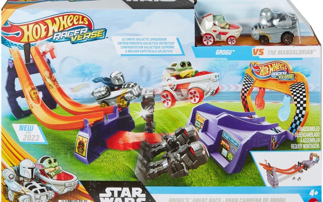 New The Mandalorian Hot Wheels RacerVerse Grogu's Great Race Track Set available now!