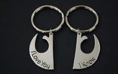 New Star Wars I love you I Know set of two Keyring Keychains Set available now!