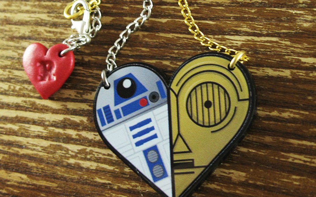 New Star Wars R2-D2 & C-3PO Friendship Heart Necklace available now!