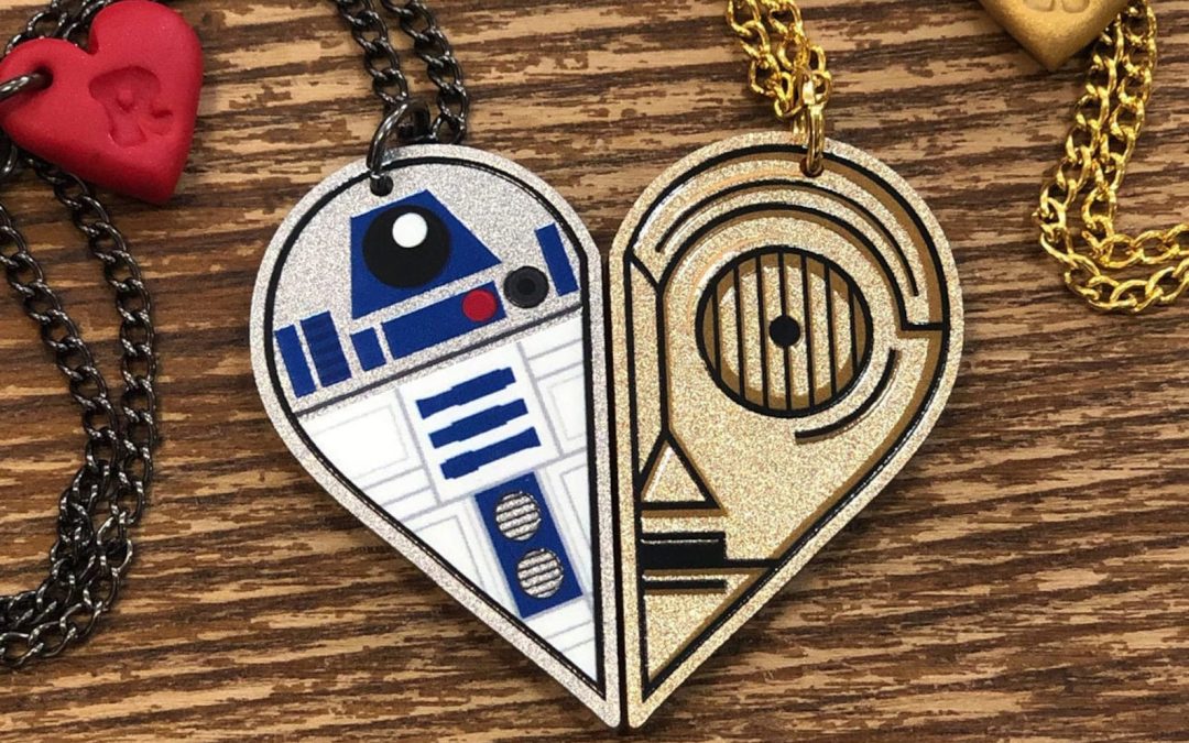 New Star Wars R2-D2 and C-3P0 Inspired Acrylic Best Friends Necklace Set available now!