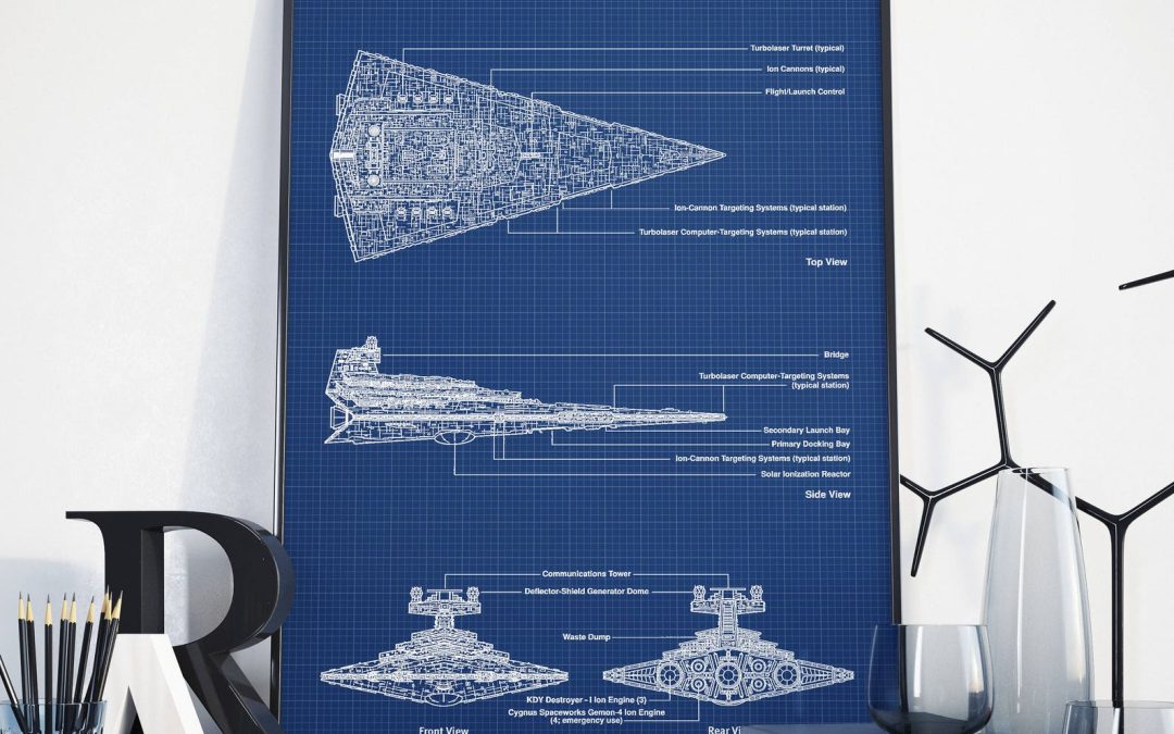 New Star Wars Imperial Star Destroyer Blueprint Art Decor Poster available now!