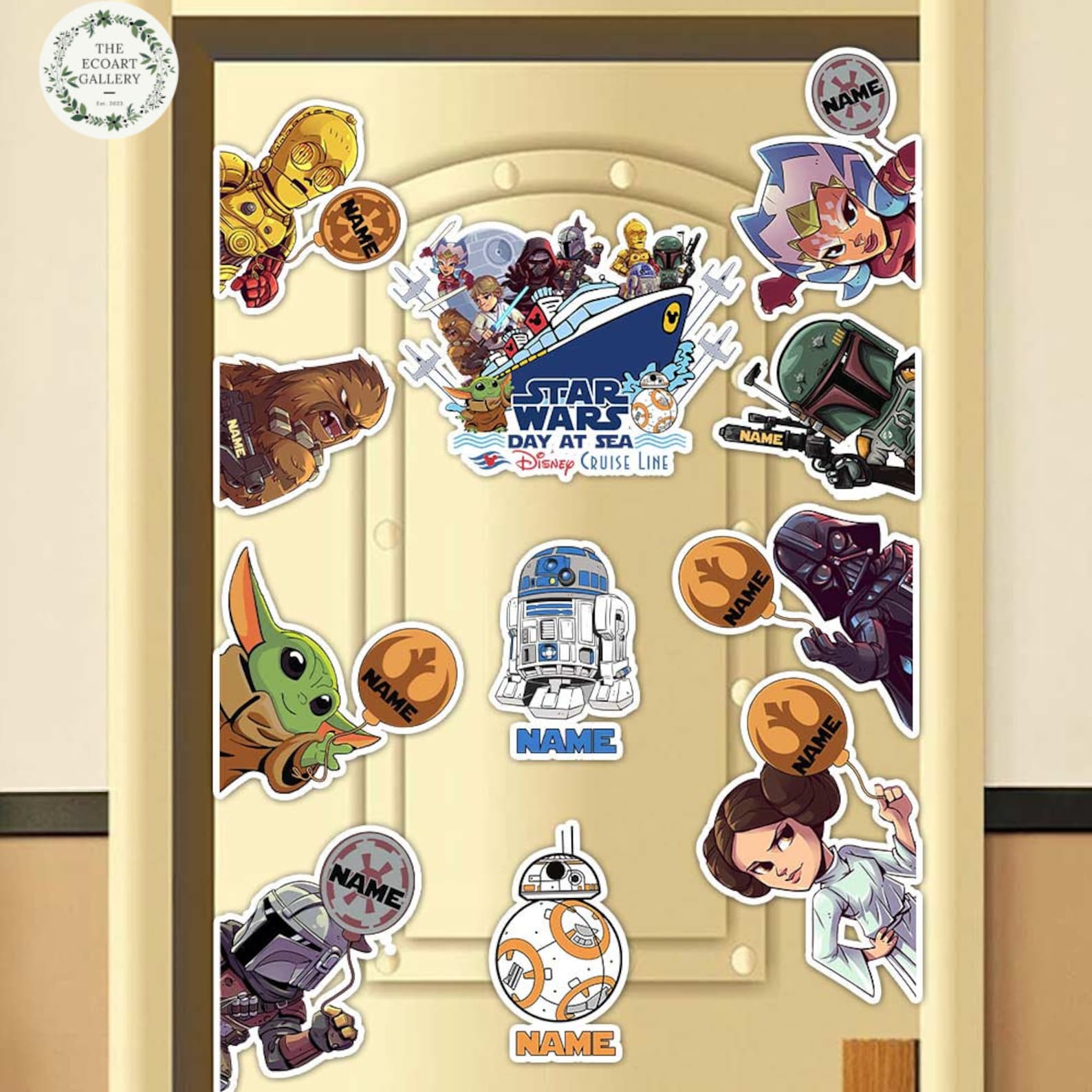 SW Personalized All Characters Day At Sea Cruise Line Magnet 1
