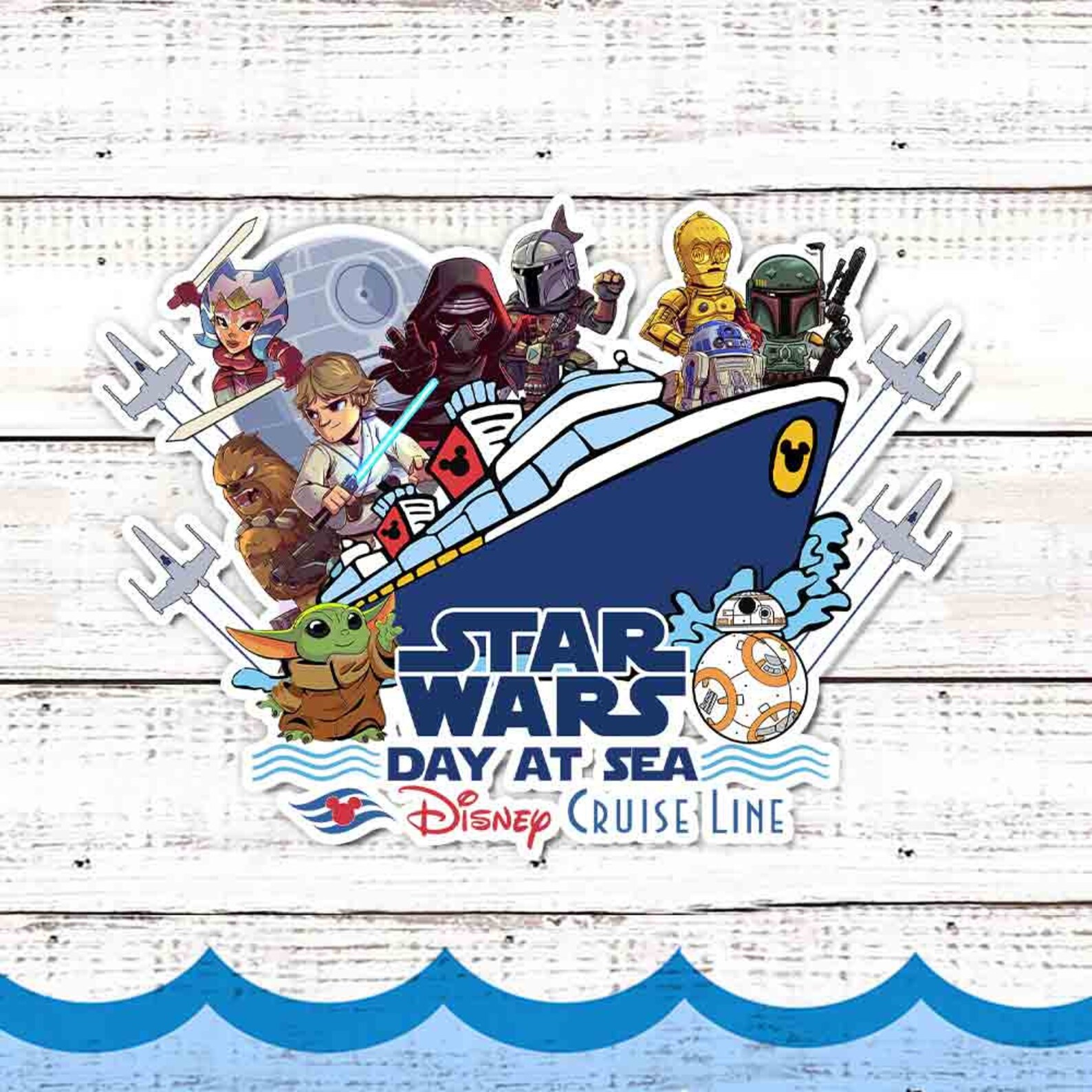 SW Personalized All Characters Day At Sea Cruise Line Magnet 2