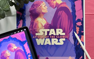 New Star Wars Attack of the Clones Fan Art Pastel Poster available now!