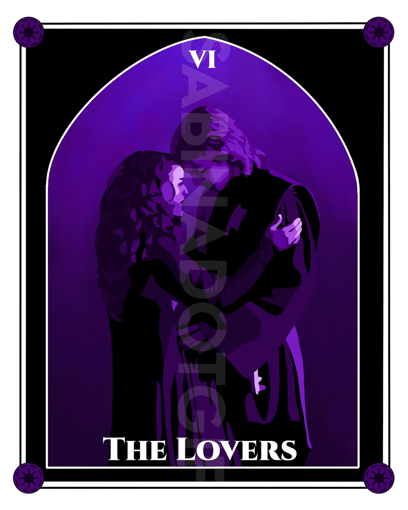 ROTS Anakin & Padme The Lovers Tarot Card Art Print Poster 3