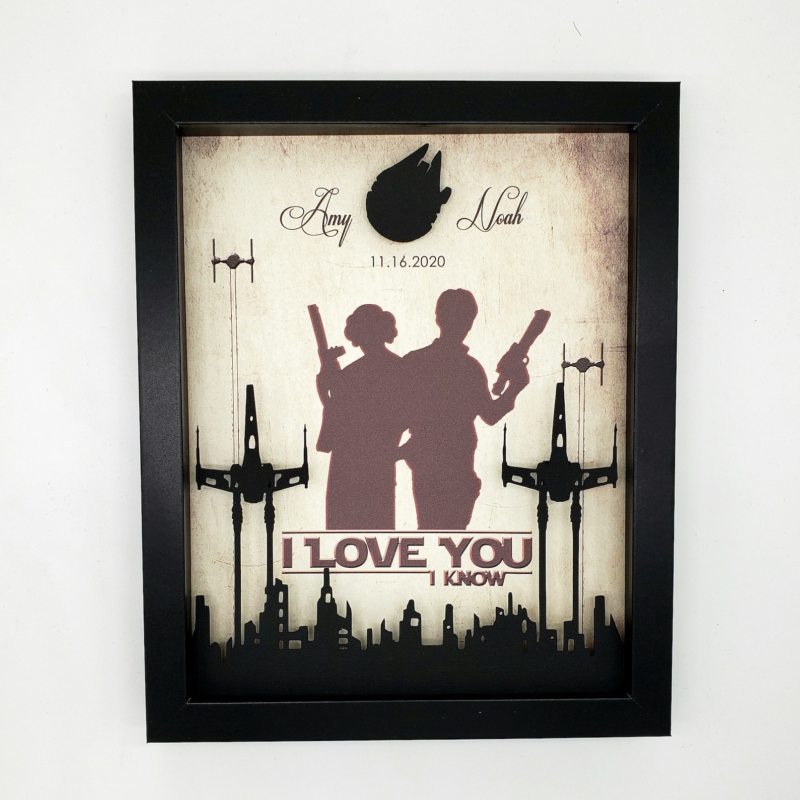 SW I Love You I Know Shadow Box Personalized Frame 2