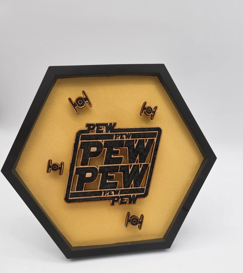 SW Pew Pew Pew 3D Print Inspirited Sign Frame 1