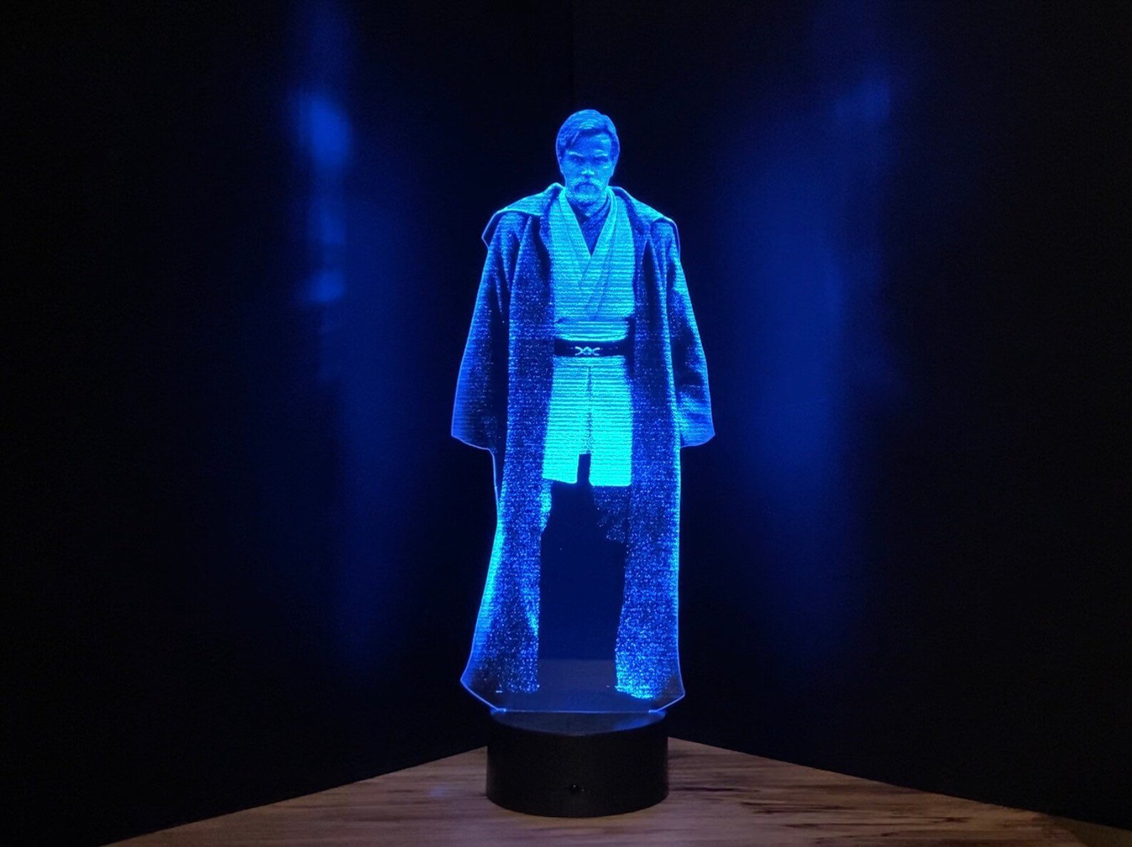 ROTS Obi-Wan Kenobi Order 66 Jedi Warning Hologram Acrylic LED Desk Lamp 2