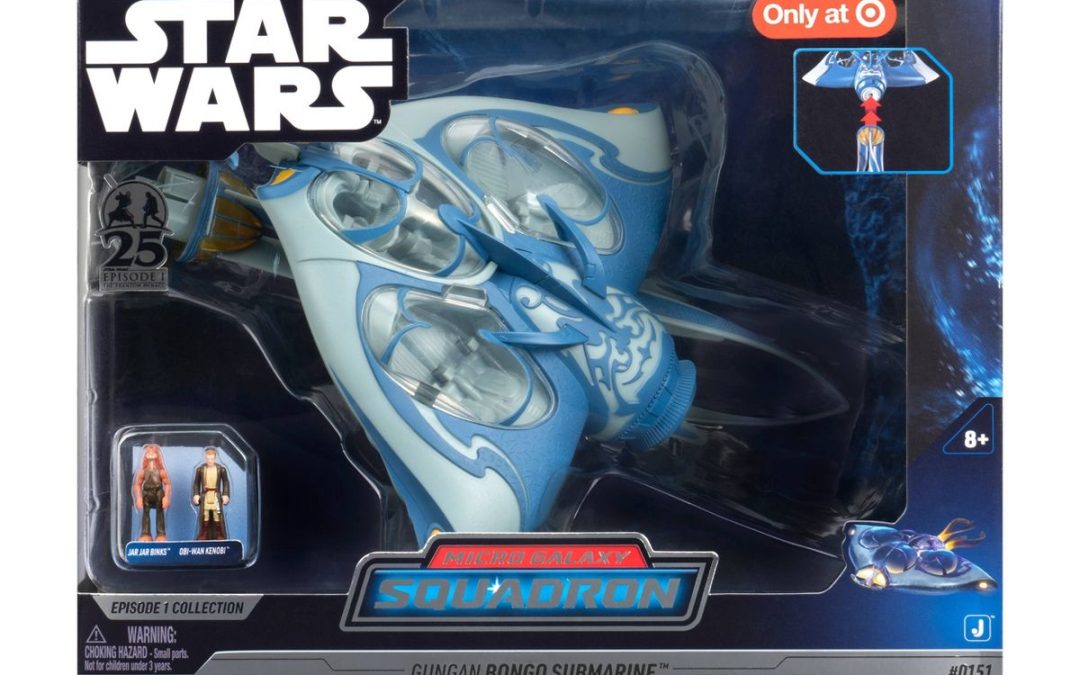 New The Phantom Menace Micro Galaxy Squadron Gungan Bongo Submarine and Mini Figure Set available!