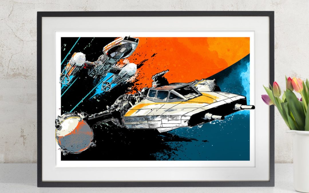 New Rogue One Y-Wing Starfighter Art Print Poster available now!