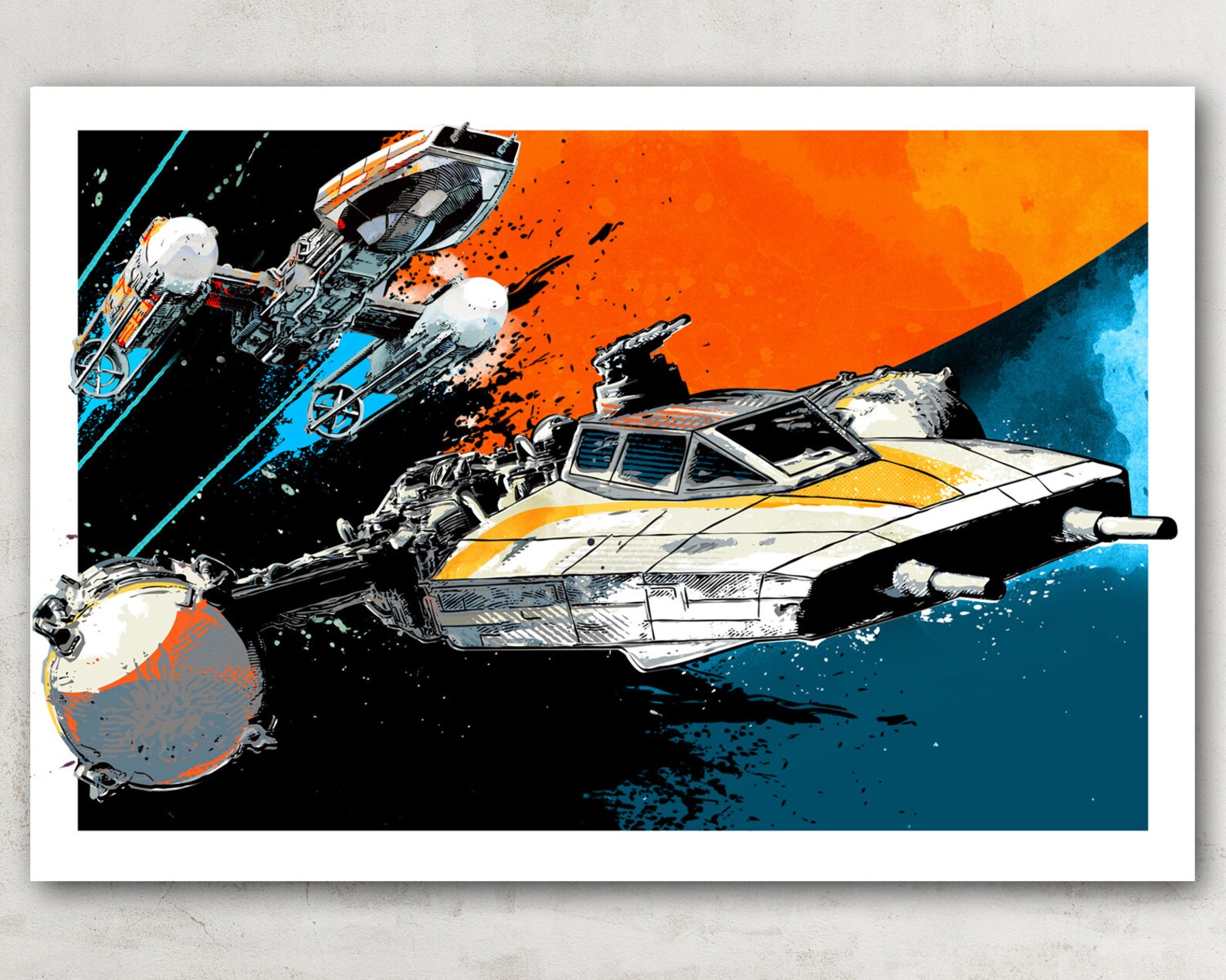 RO Y-Wing Starfighter Art Print Poster 2