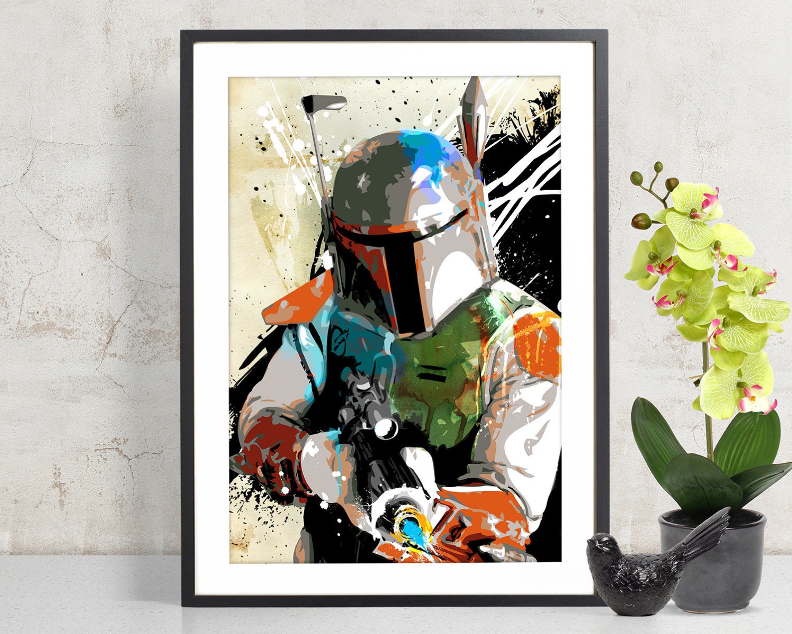 SW Boba Fett Bounty Hunter Character Art Print Poster 1