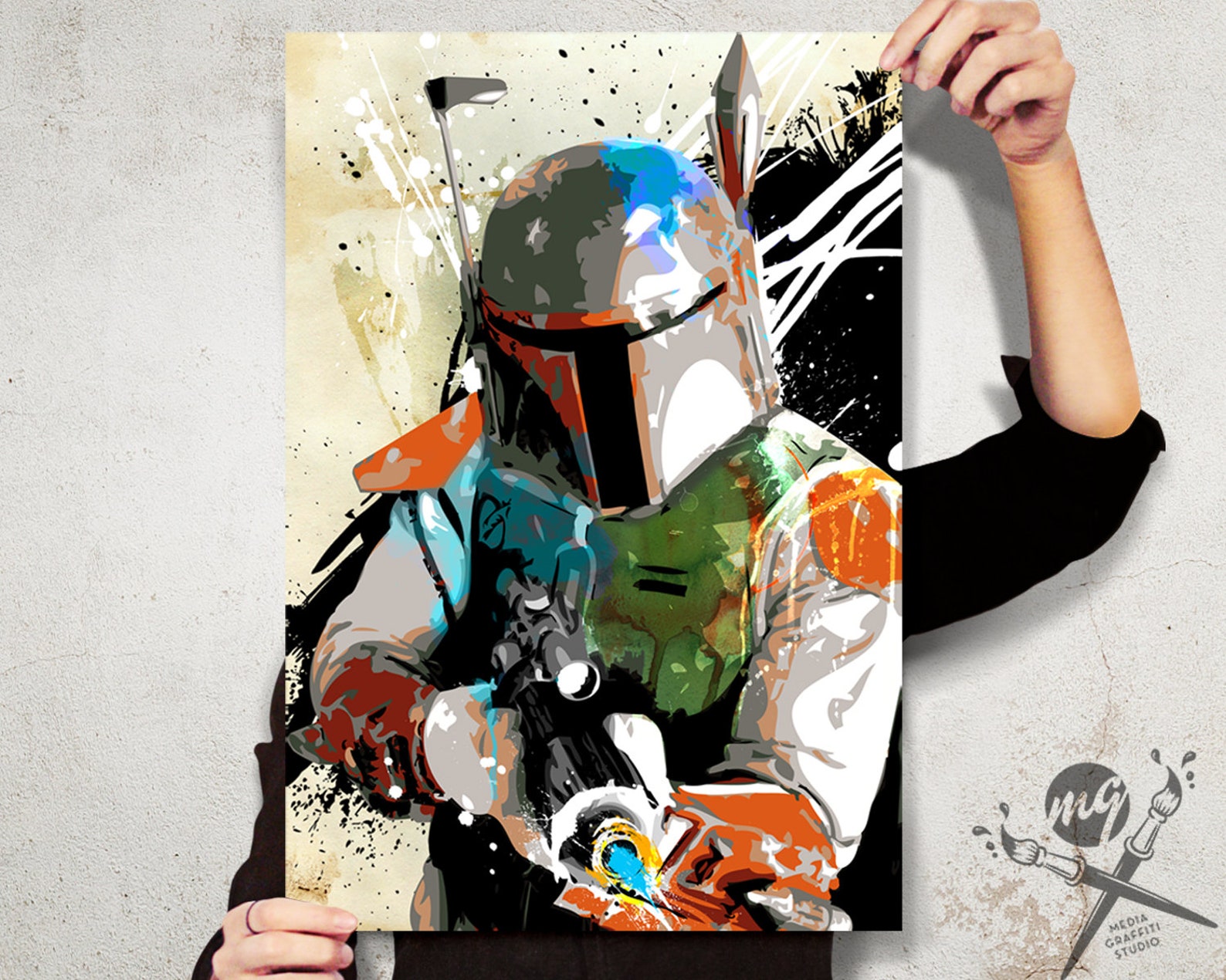 SW Boba Fett Bounty Hunter Character Art Print Poster 2