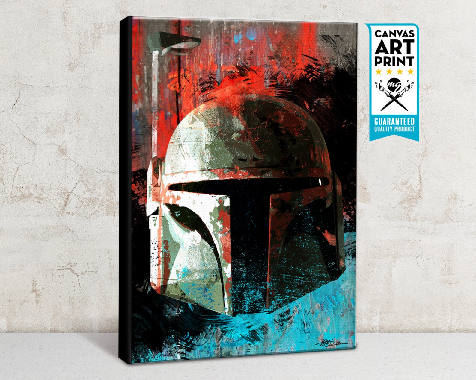 SW Boba Fett's Helmet Bounty Hunter Pop Art Print Poster 3