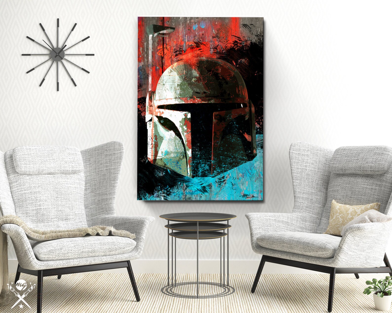 SW Boba Fett's Helmet Bounty Hunter Pop Art Print Poster 4