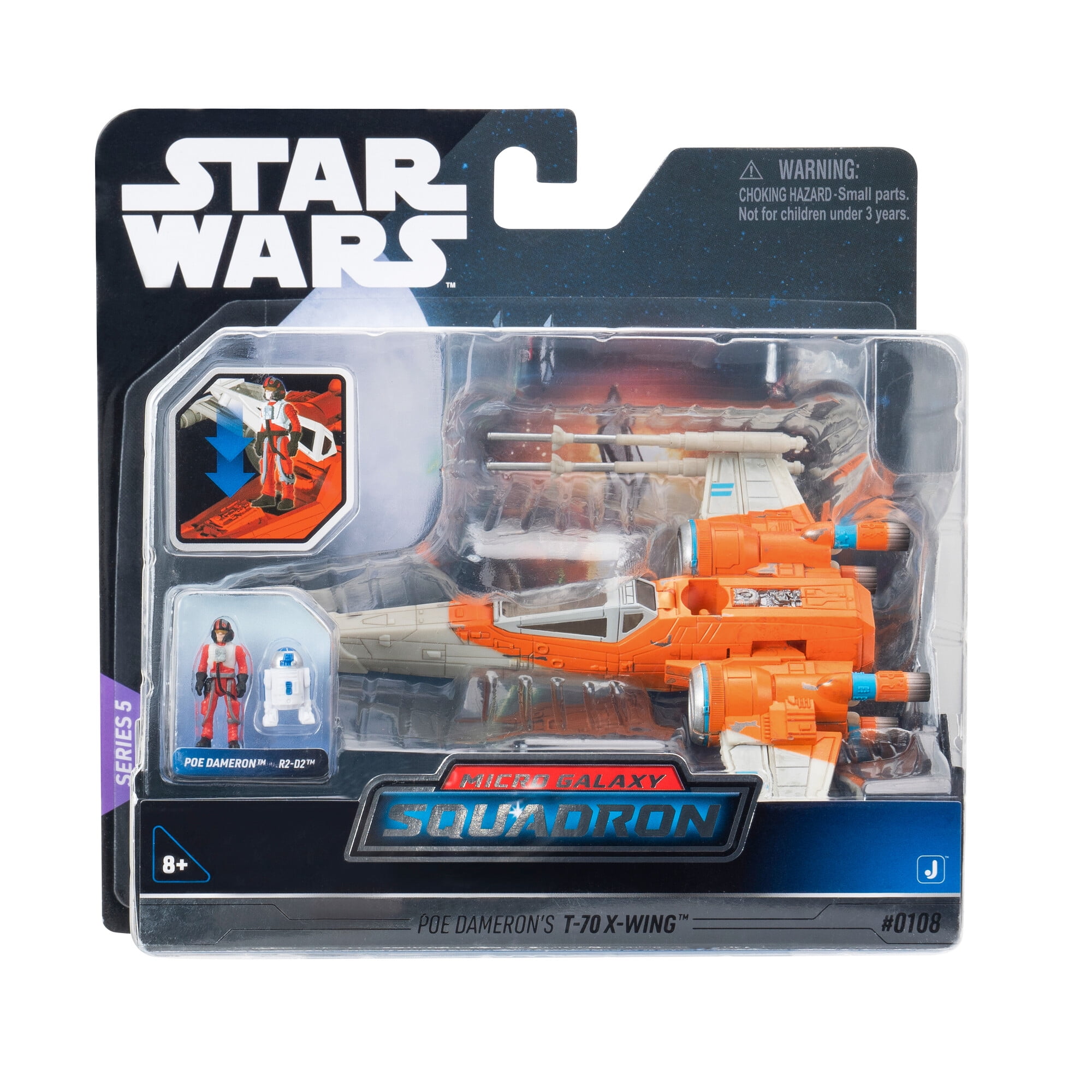 TROS Micro Galaxy Squadron Poe Dameron's T-70 X-wing Starfighter Set 1