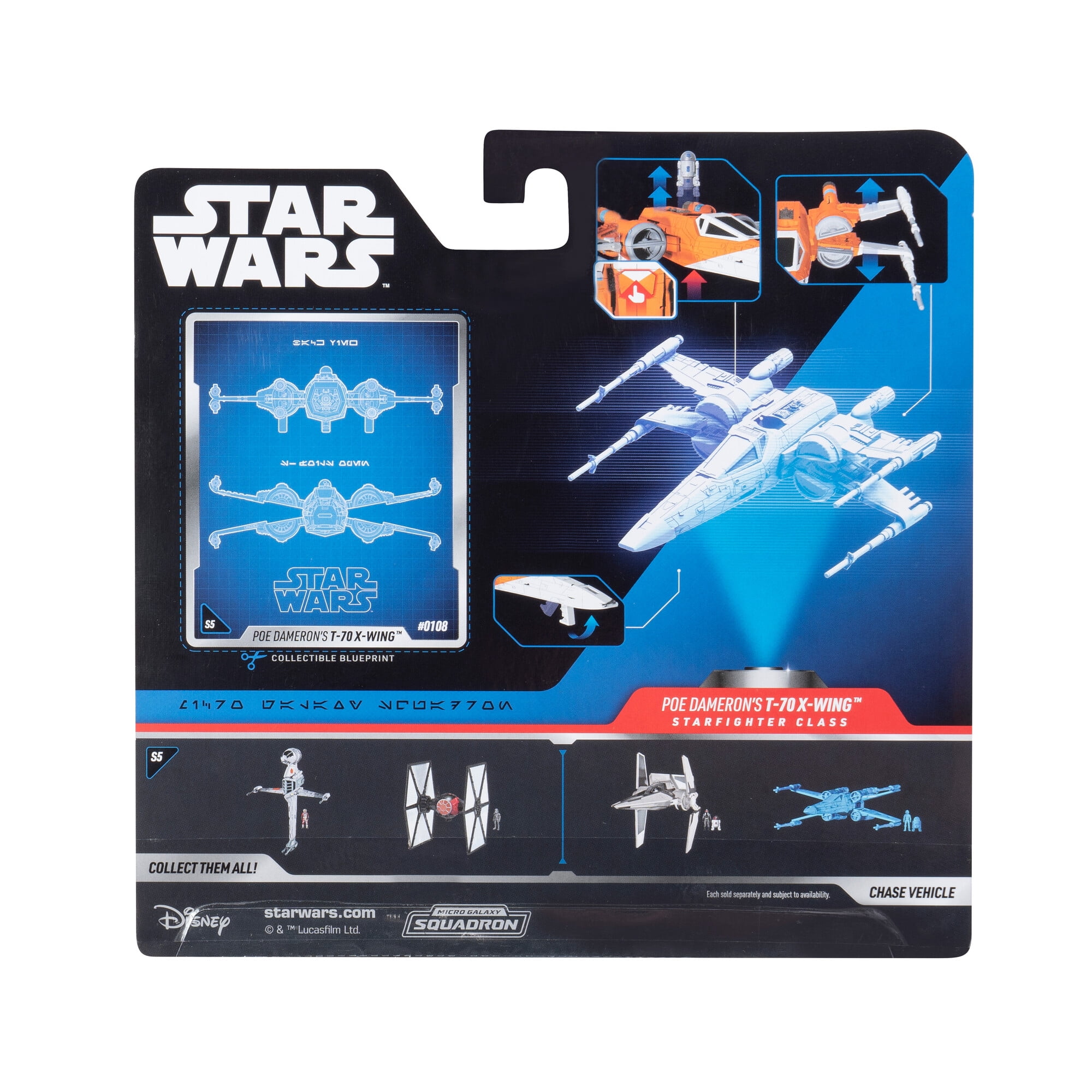 TROS Micro Galaxy Squadron Poe Dameron's T-70 X-wing Starfighter Set 2