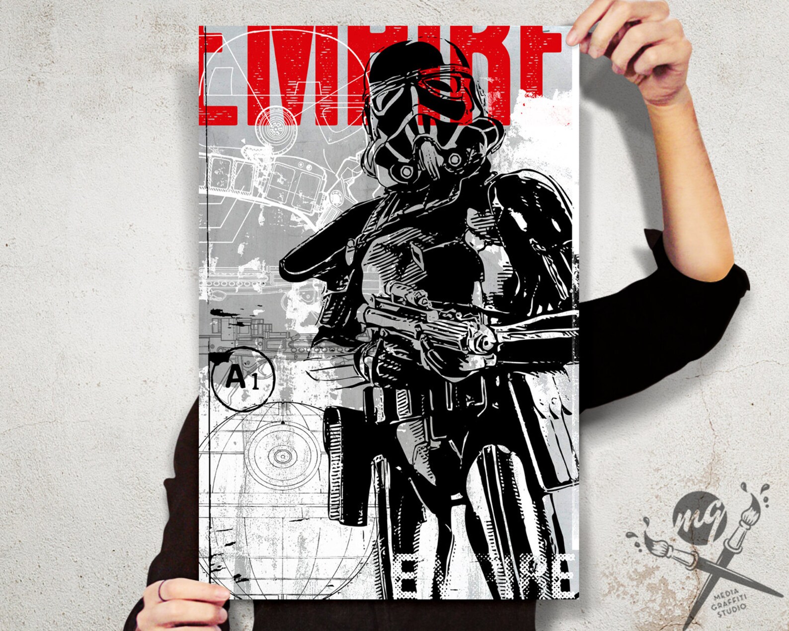 SW Imperial Shadowtrooper Illustration Art Print Poster 2