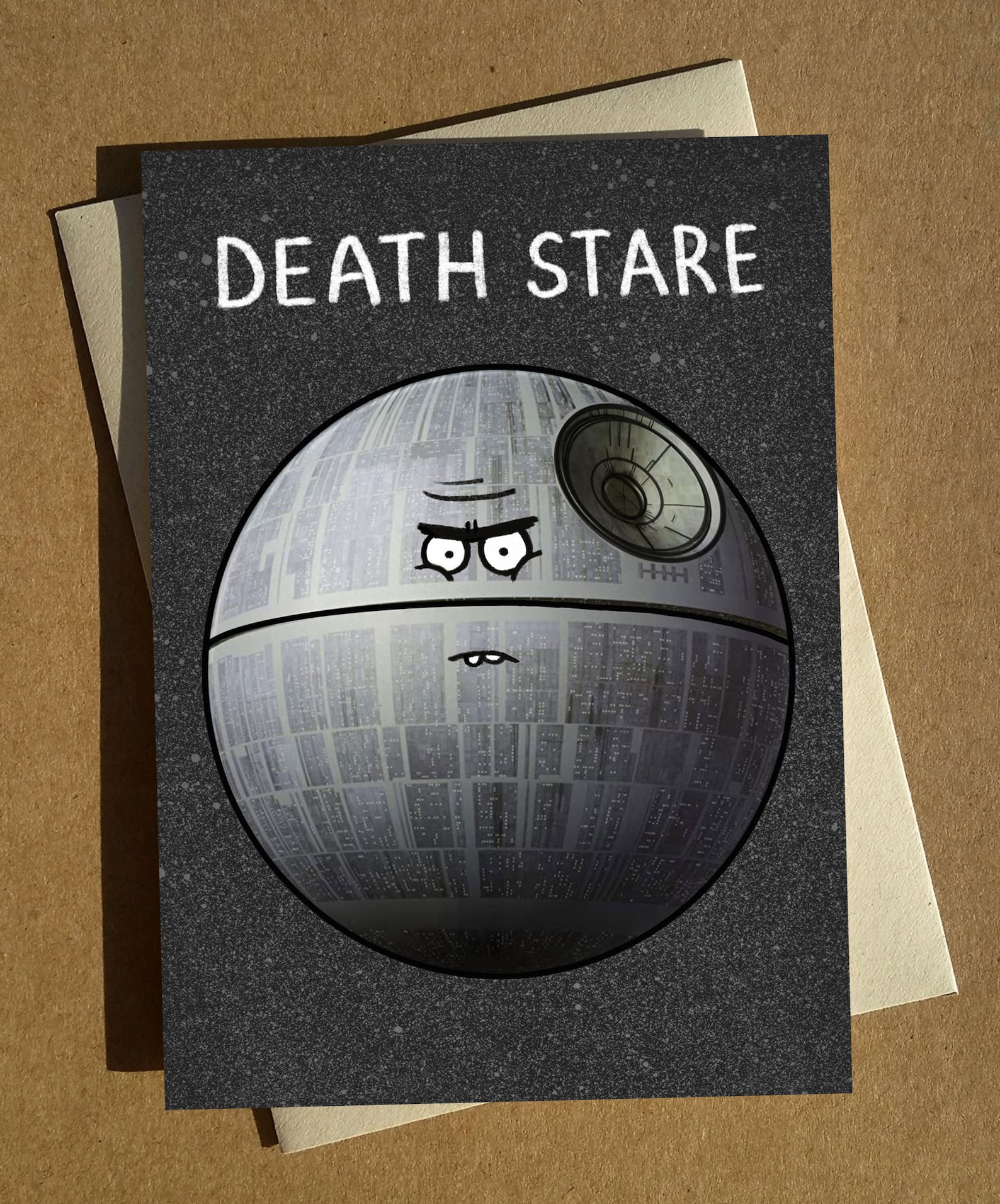 SW Death Star Death Stare Funny Greeting Card 1