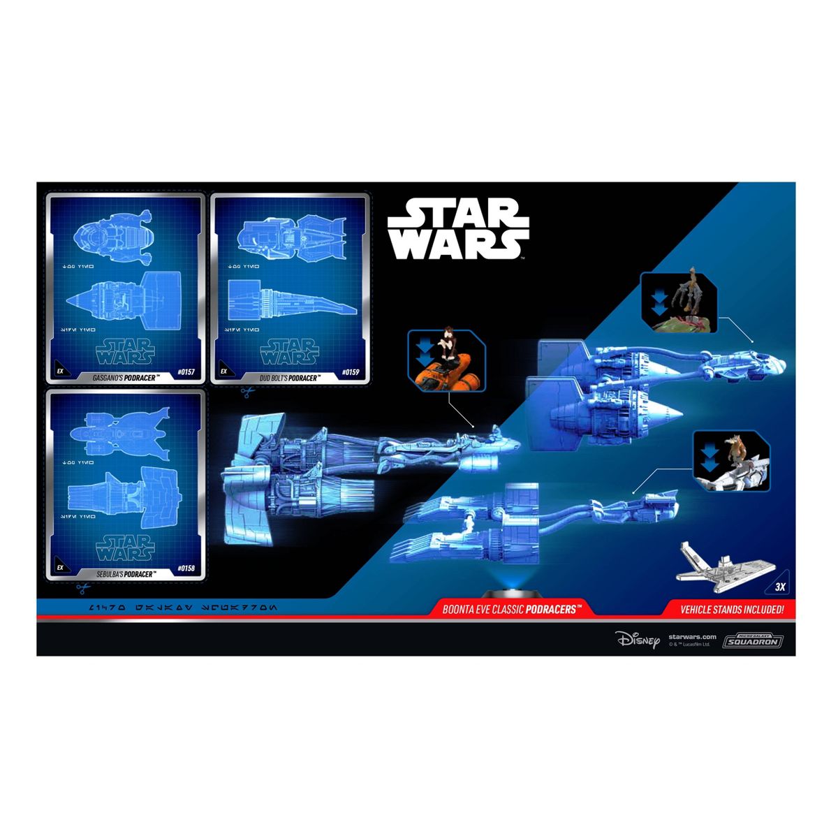 TPM Micro Galaxy Squadron Boonta Eve Classic Podracer Vehicles 3-Pack Set 2