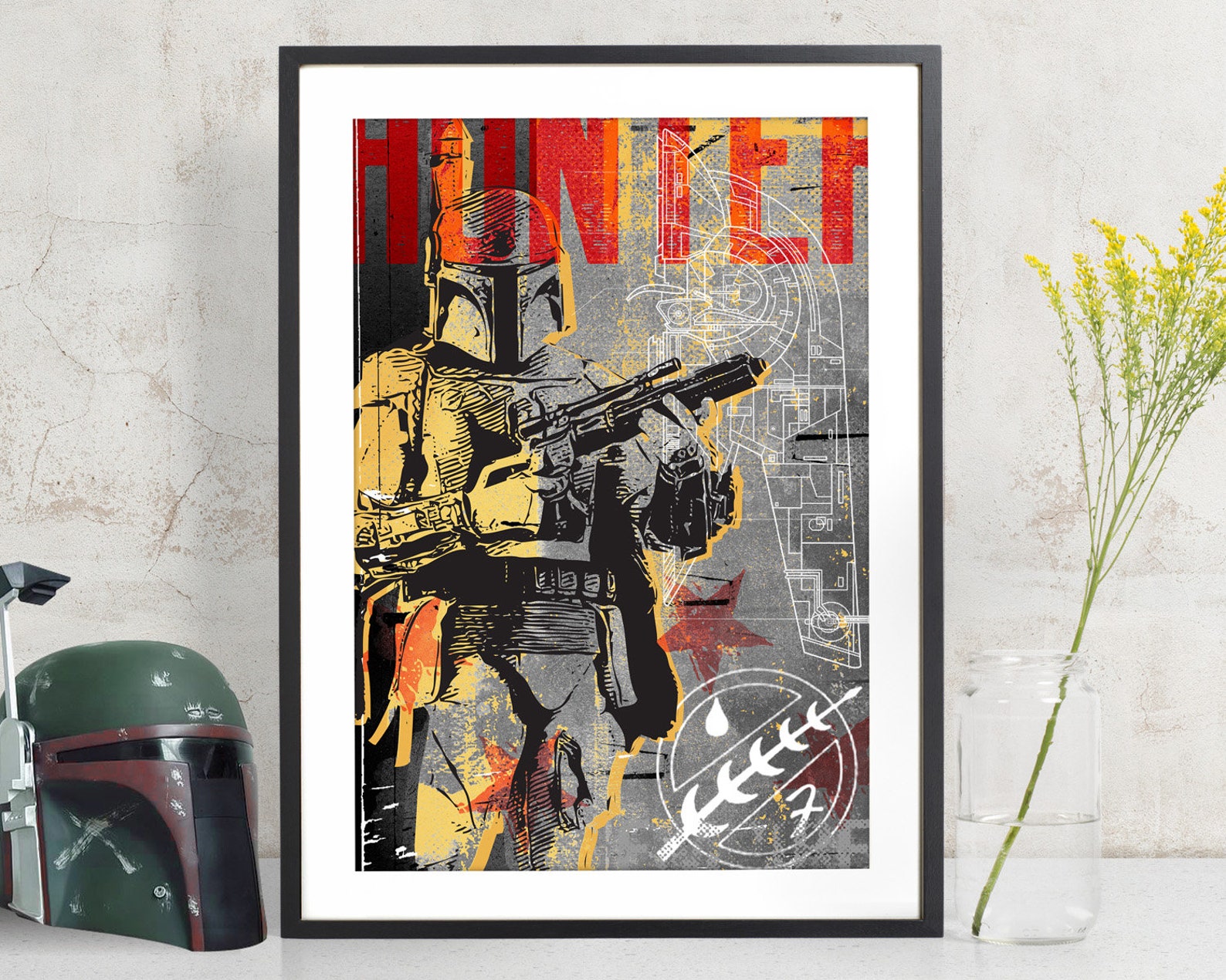 SW Boba Fett Bounty Hunter Character Fan Art Print Poster 1